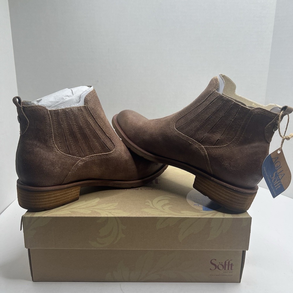 Sofft Bellis III Brown Waterproof Suede Ankle Chelsea Boots Women 10 SF0036500